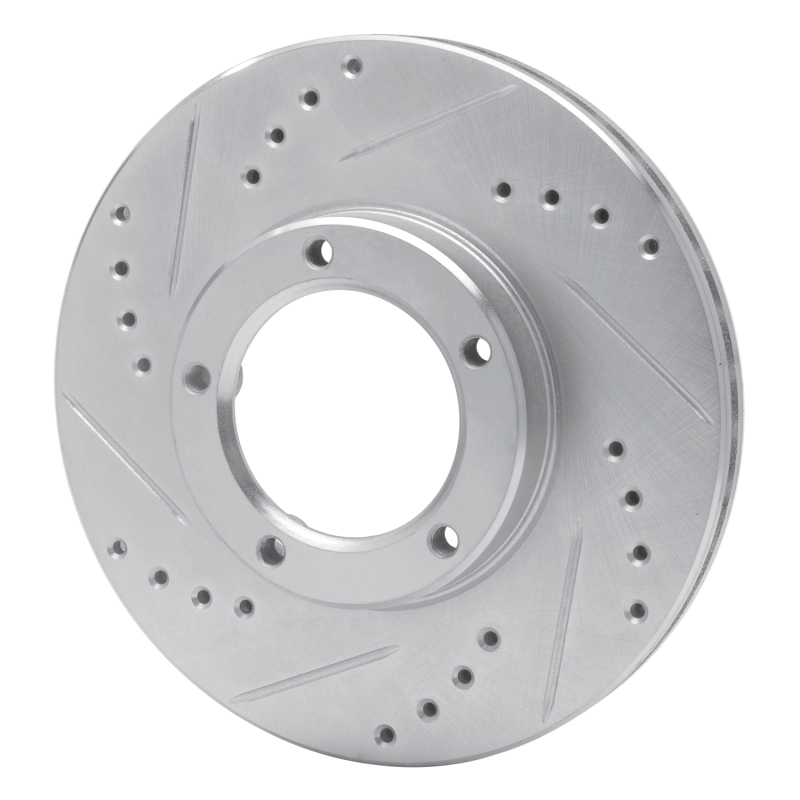 Toyota Hilux Brake Rotor (1) - Front Left - R1 Concepts - Drilled & Slotted - Silver - `89-`08